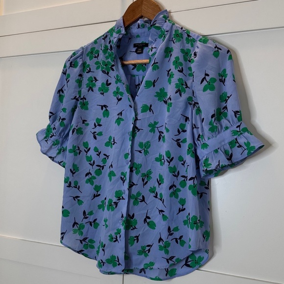 Ann Taylor Lavender and Emerald Floral Blouse - Picture 4 of 11